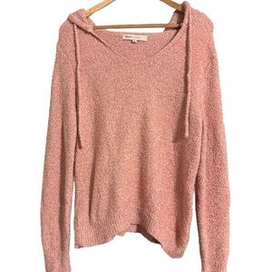 Crave Fame Juniors Marled Fuzzy Pink 2 String Pullover Sweater Size L